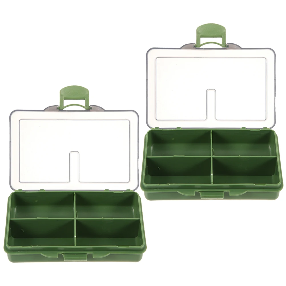 

2pcs Fishing Boxes 4 Compartments for Bait Lures Hooks Accessories Organizer Fishing Organizer Storage Container