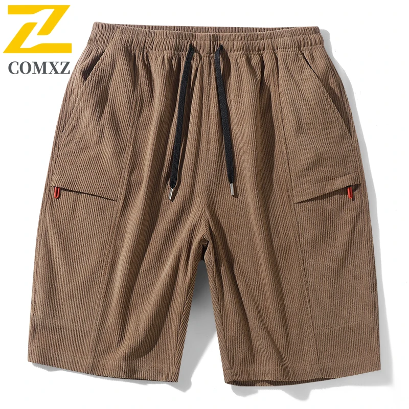 

Men's Corduroy Shorts 2026 Summer New Arrival Casual Athletic Shorts Loose Elastic Waist 5-Point Jogger Short Pants