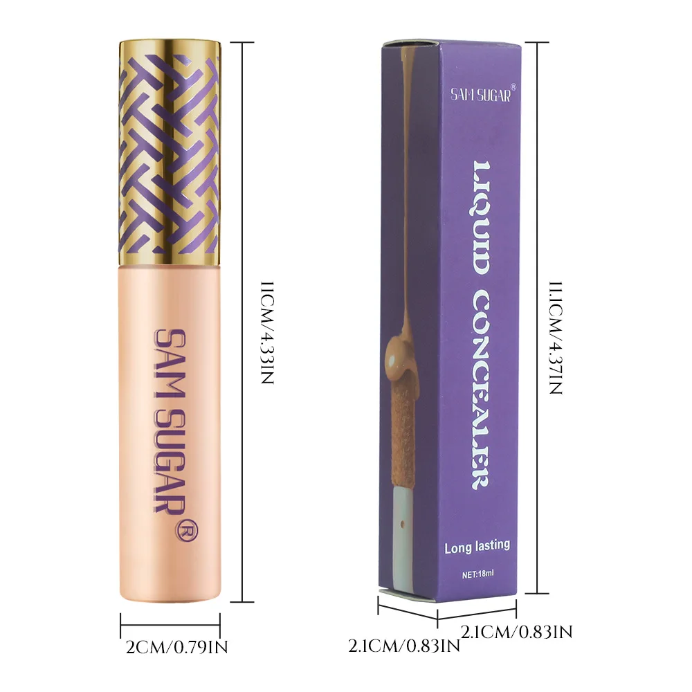 SAM SUGAR 6色コンシーラー＆リペアリングファンデーションリキッド 長時間持続、にじみにくい、自然な輝きのコンシーラーリキッド