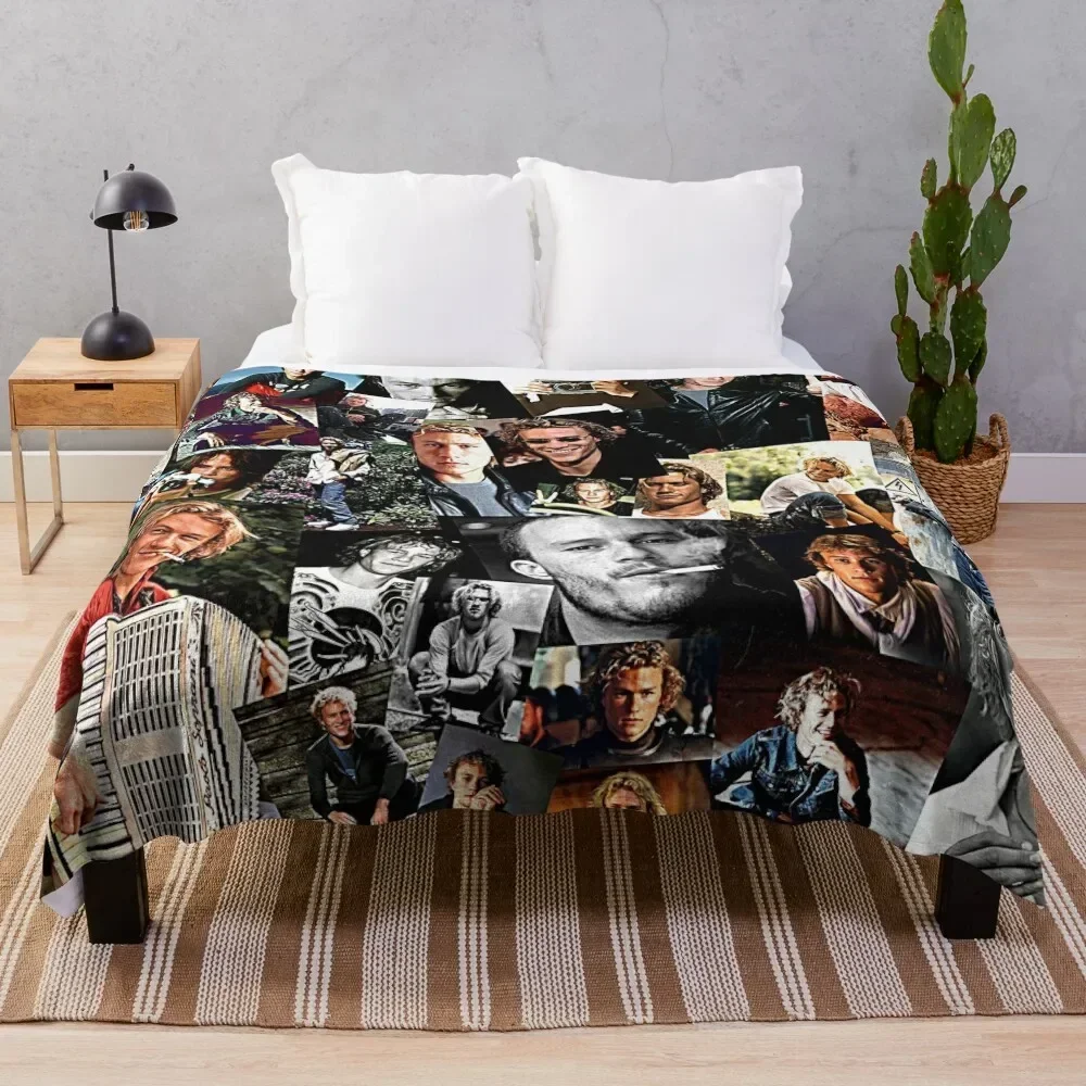 

young heath ledger Throw Blanket Bed anime Blankets