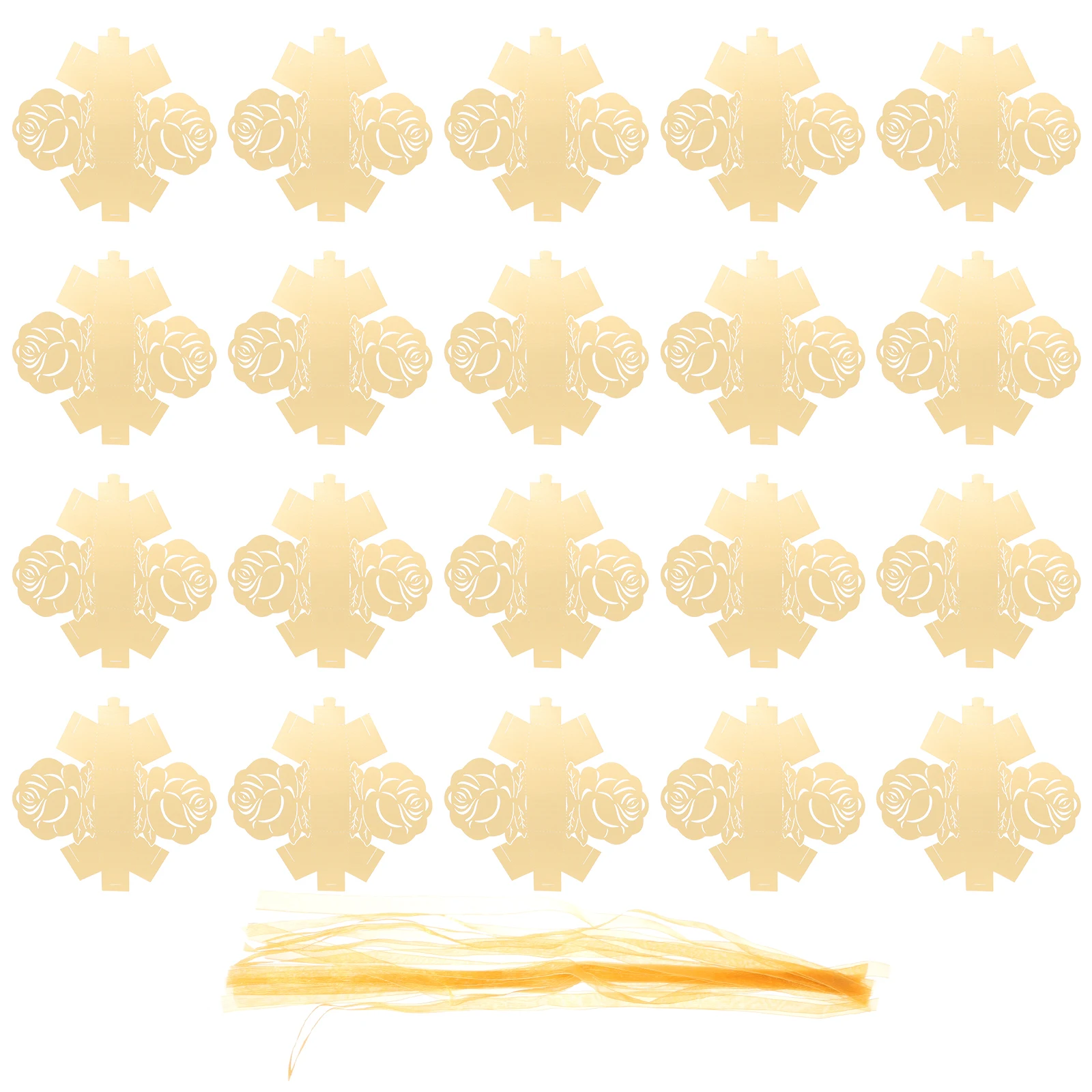 

20Pcs Rose Shaped Candy Boxes Paper Packaging Case Wedding Supplies Sweets Gift Boxes Exquisite Candy Storage Containers