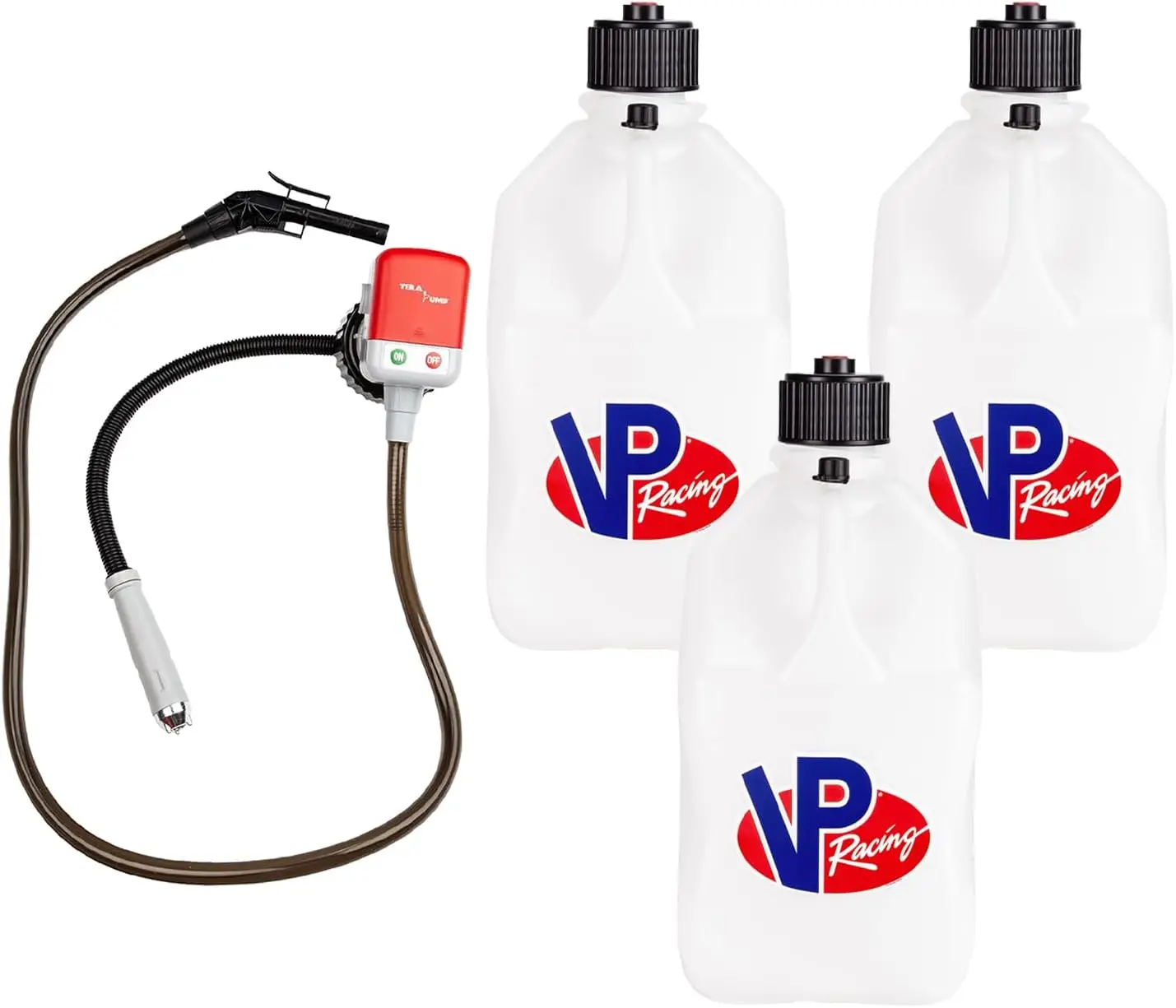 

3522-CA, 5.5-Gallon Square Motorsport Jug White (3 Pack), w/Battery Powered Fluid Transfer Pump (1 Pack