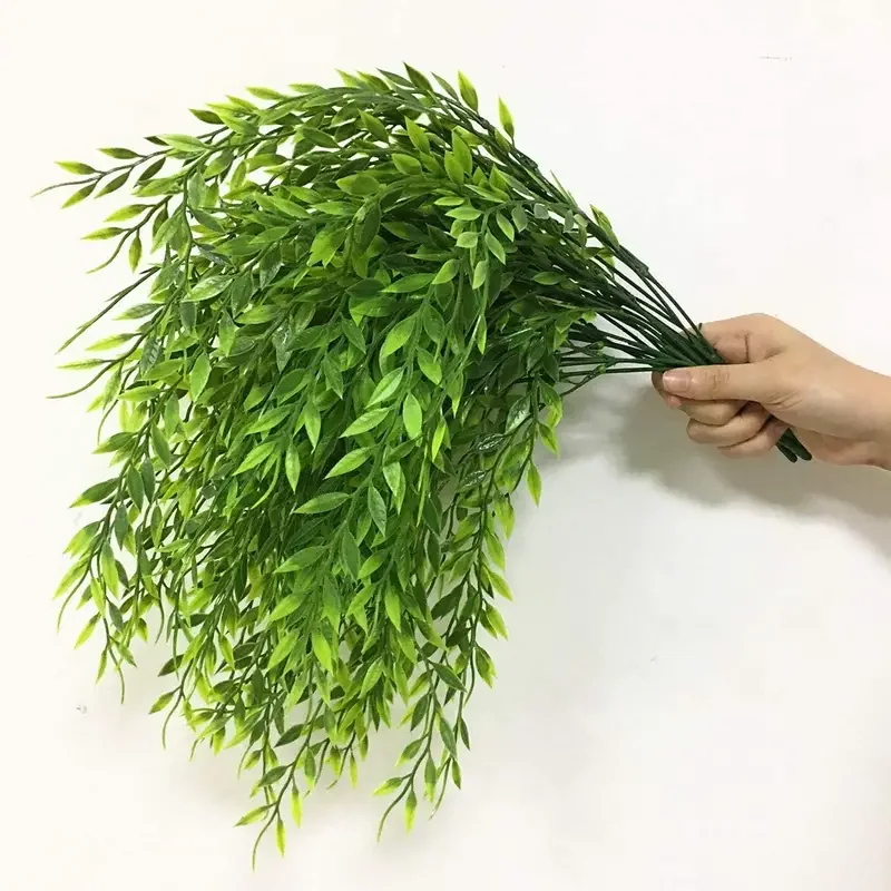 1pc Simulated Willow Willow Leaf Interior Decoration Wall Hanging, False Flower Decoration, Simulated Green Plants, Green Vine