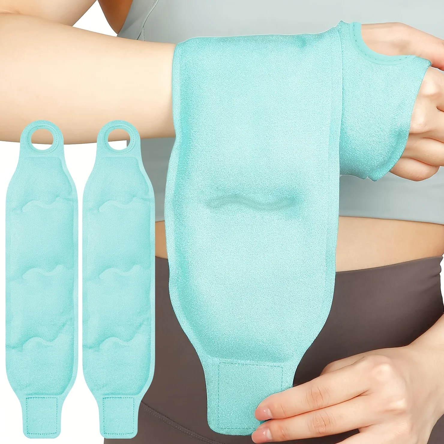 Reusable Wrist Ice Pack Hot Cold Gel Therapy Wrap Adjustable Compression Brace for Carpal Wrist Pain Relief Fits Left Right Hand