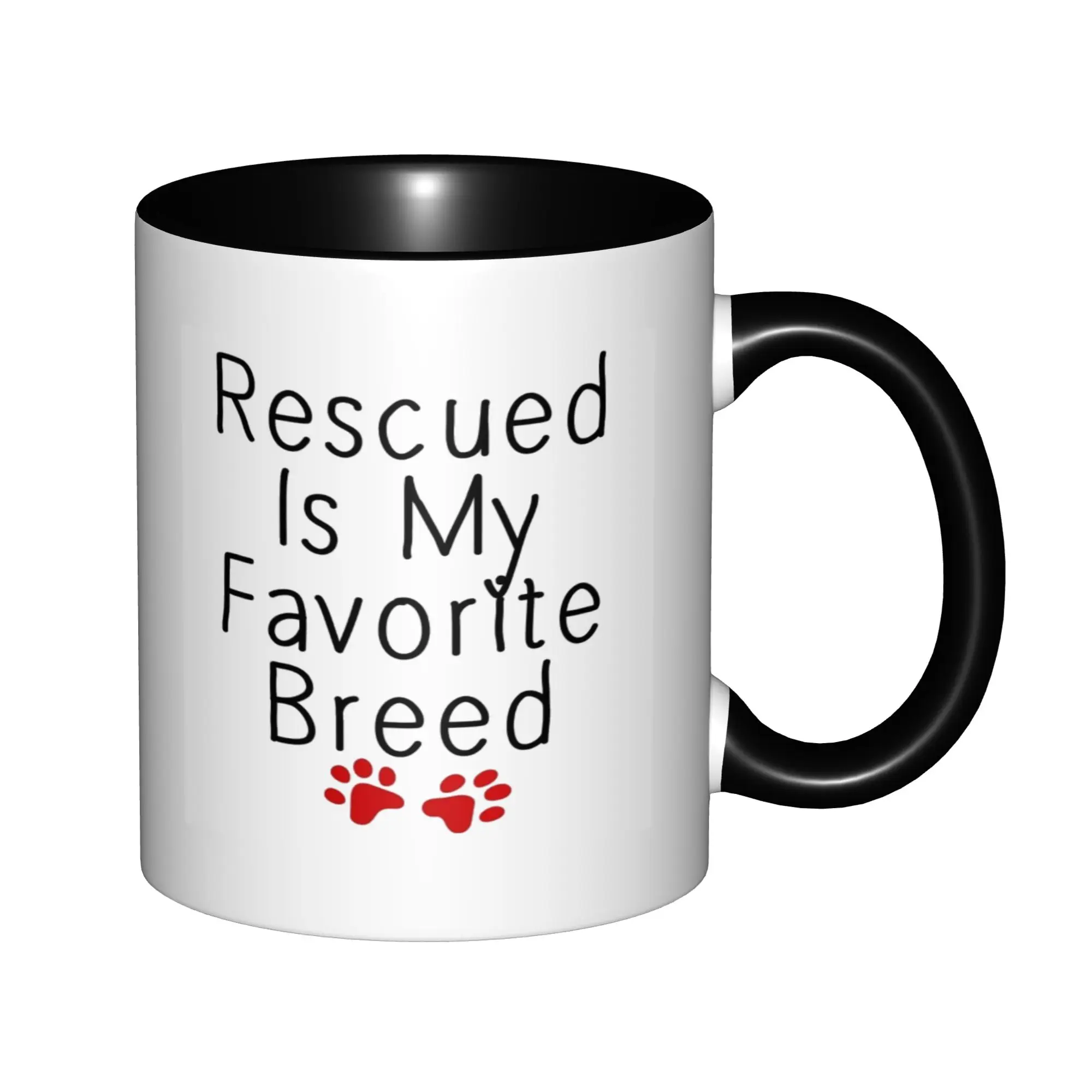 

Rescued is My Favorite Breed Pet Cat Dog Lovers Coffee Mugs For Birthday Coffee Mugs Ceramic Tea Cups 11oz