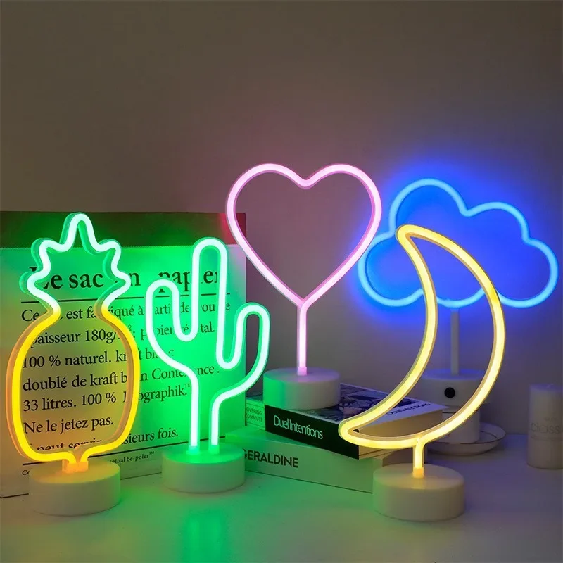 USB LED Neon Sign Light Holiday Flamingo Night Lamp Xmas Party Wedding Decoration Home Gift cloud Heart Neon Light Light led Led