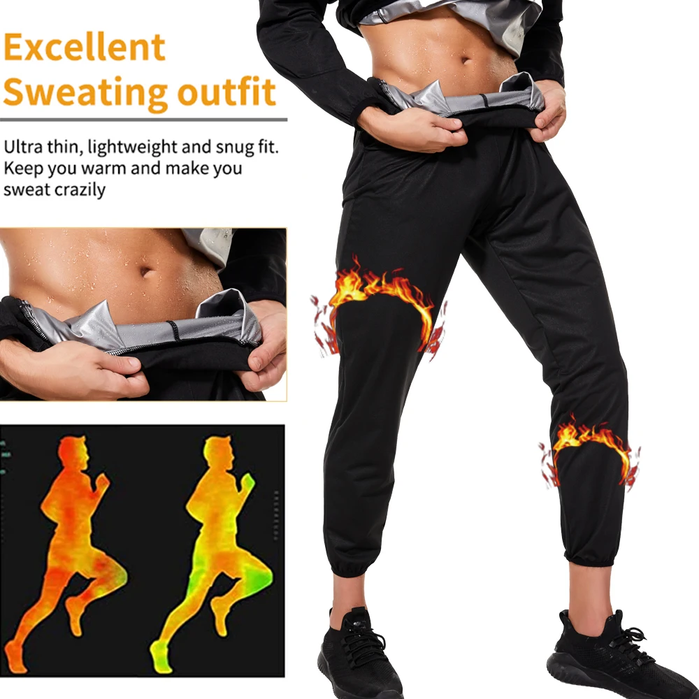 SEXYWG Men Sauna Pants for Weight Loss Hot Sweat Leggings Fat Burning Slimming Trousers Fitness Sportwear Workout Body Shaper