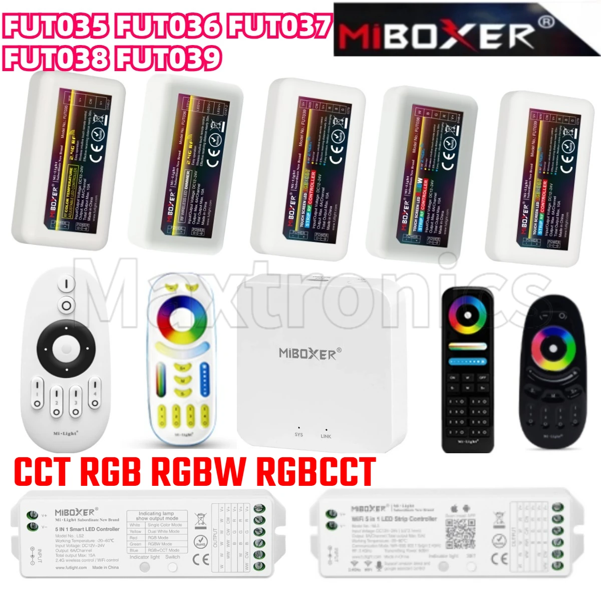 Miboxer FUT036 FUT038 FUT039 FUT096 WL5 WL-Box2 MiLight RF 2.4G Remote Controller Dimmer CCT RGB RGBW RGBCCT for LED Strip Light