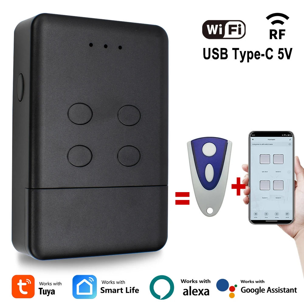 

NOVOFERM RF WIFI Bridge Tuya App Пульт дистанционного управления для NOVOTRON TORMATIC MCHS43-2 MTR43-2 Гаражные ворота Дверь USB Type-c Источник питания