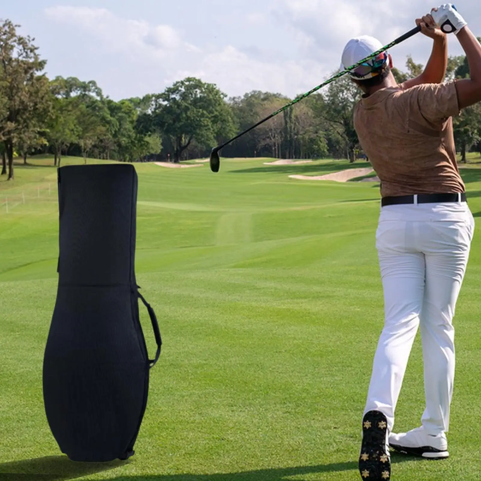 

Сумка для гольфа для авиаперелетов, защитный чехол для клюшек, большая вместимость, износостойкий, складной чехол для гольф-клюшек, для тренировок, в подарок