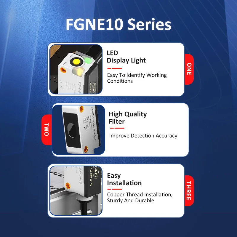 FGNE10-100NF-B TOF Background Suppression Detection 1M Transparent Glass Inspection Photoelectric Sensor