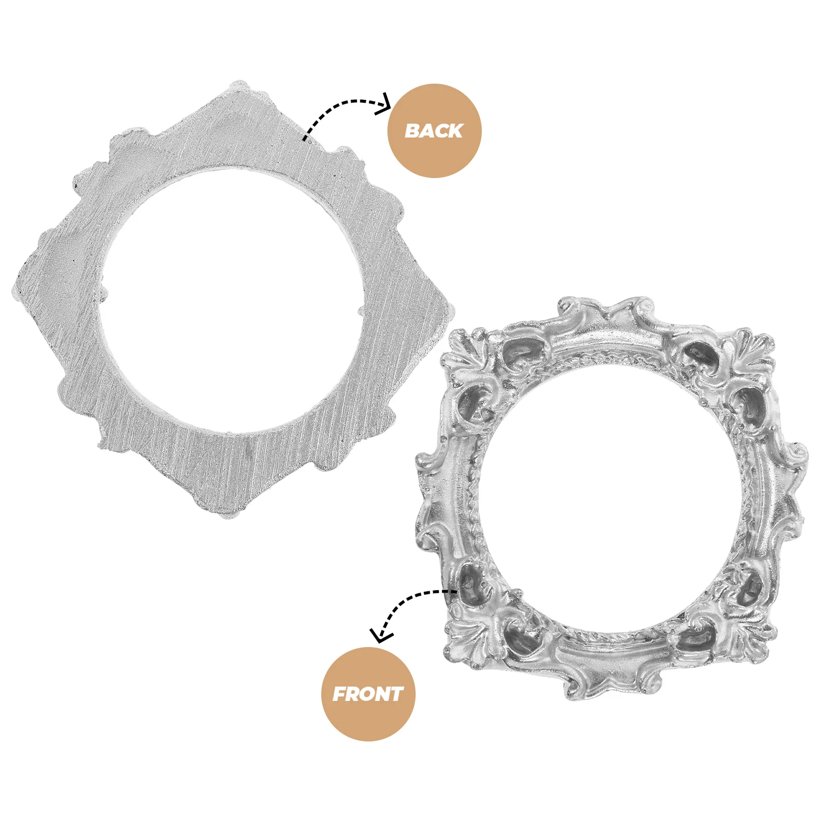 4 قطعة إطارات صور صغيرة خمر صغيرة الباروك إطار صورة مستديرة للديكور المنزل Diy بها بنفسك سكرابوكينغ لوازم سطح الطاولة العرض