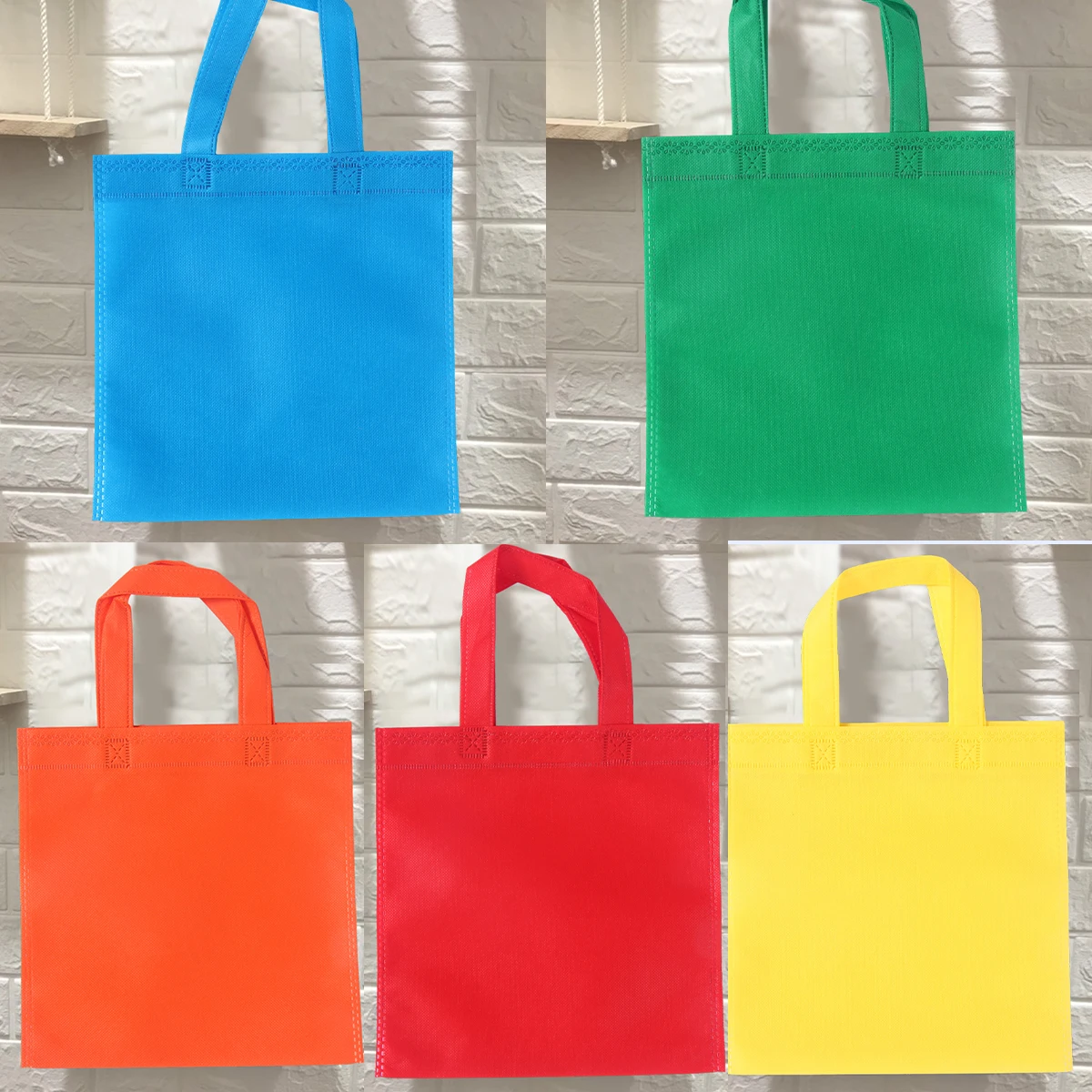 Bolsa não tecida arco-íris para crianças, decoração de festa de aniversário, favores de casamento, bolsa de doces e biscoitos, 5 cores