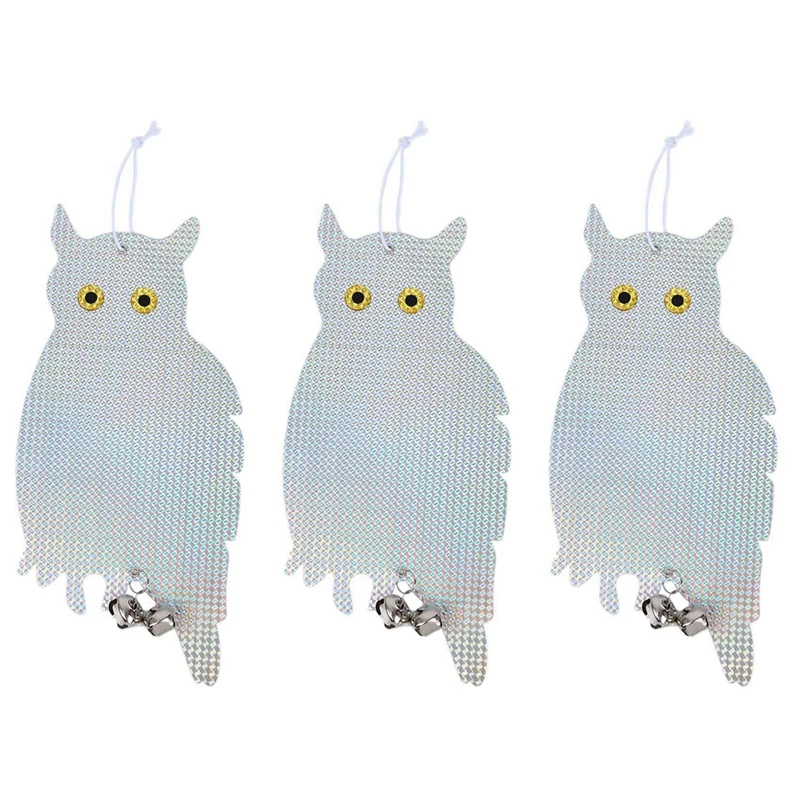 3X Garden Decoration Bird Repellent Owl Scarecrow Reflector