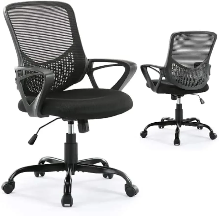 Office Chair, Ergonomic Home Desk Chair Mid Back Mesh Chair Rolling Swivel Computer Chair with Lumbar Support