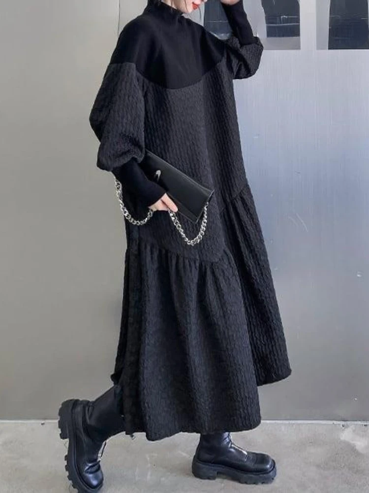 Dresses for Women 2023 New Autumn Long Sleeved Solid Long Dress Korean Elegant Party Dresses Streetwear Women\'s Clothing Robe