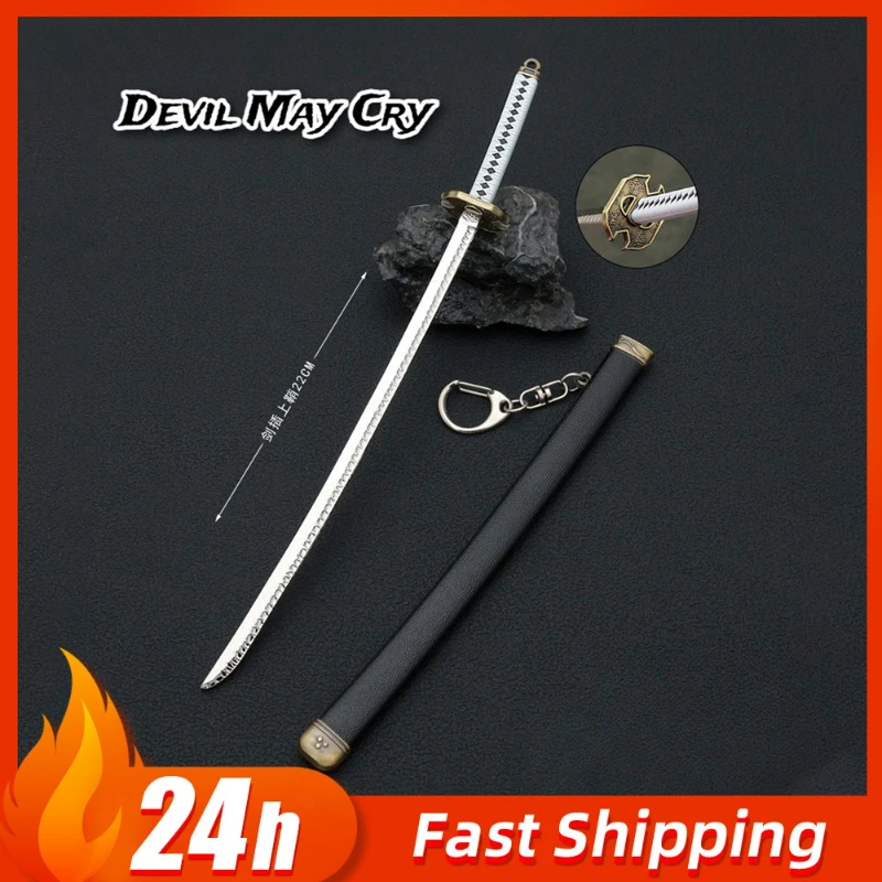 8.66in Devil May Cry 5 Perifere Yama Katana Zwaard Dante Spel Speelgoed Messen Samurai Zwaard Metalen Model Desktop Ornamenten Jongens Geschenken