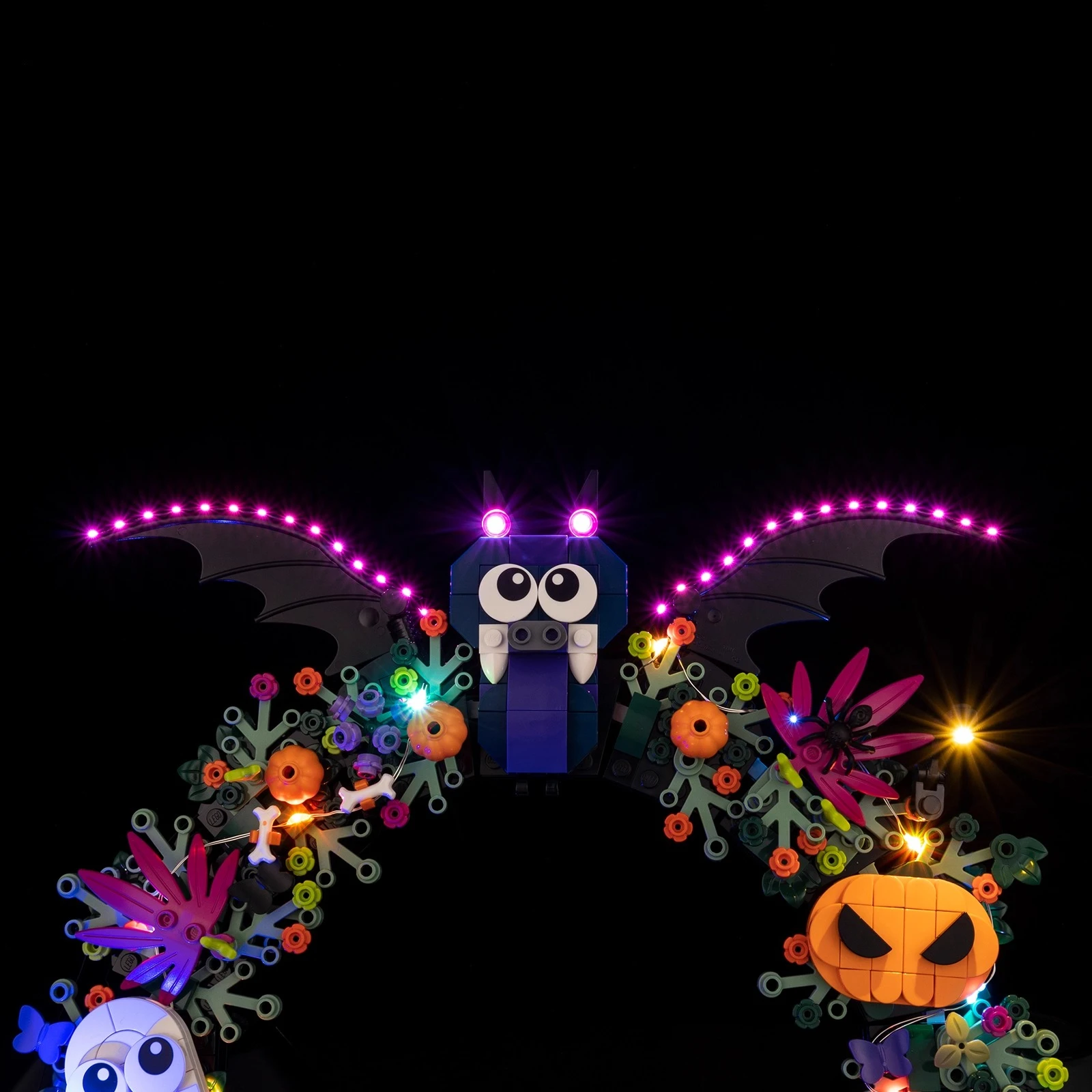 Conjunto de iluminação LED adequado para LEGO Halloween Wreath 40825 Presente de iluminação (não inclui blocos de construção)