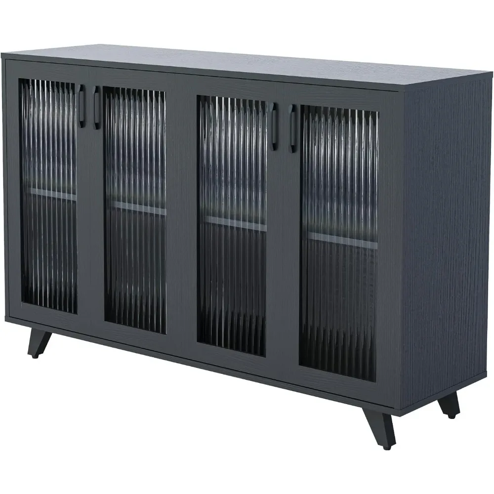 

Panana Kitchen Buffet Server Table Accent Sideboard Cupboard Server Buffet Console Table with Doors Cabinet (49inch, Black)