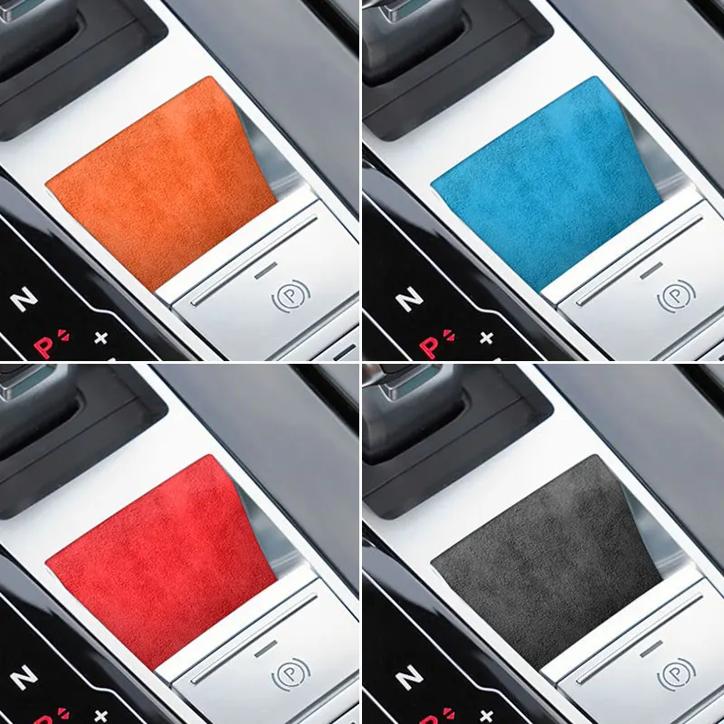 

Made of Top Suede For Audi Sport FY Q8 4M Q7 S8 A8 D5 Center Console Handbrake Button Knob Trim Sticker Car Interior Accessories