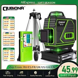 Clubiona 4d 16 linhas laser nível 4000mah bateria li-ion modo de pulso remoto super poderoso feixes verdes profissional nível laser