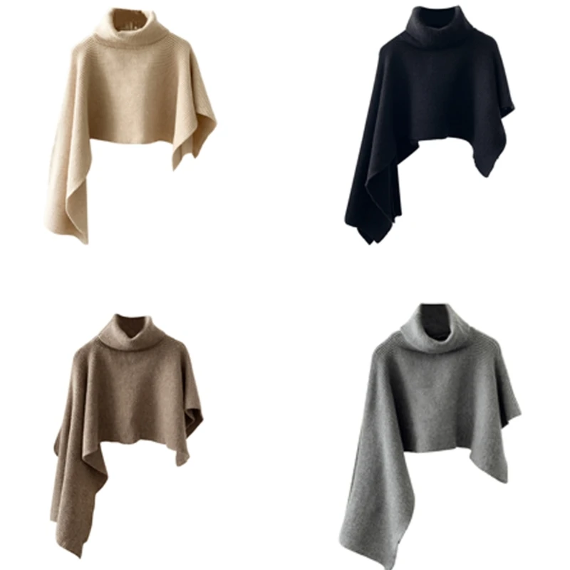 Syal Rajut Syal Kasual Syal Hangat Syal Kerah Turtleneck Rajutan Tahan Angin Dapat Dilepas Modis