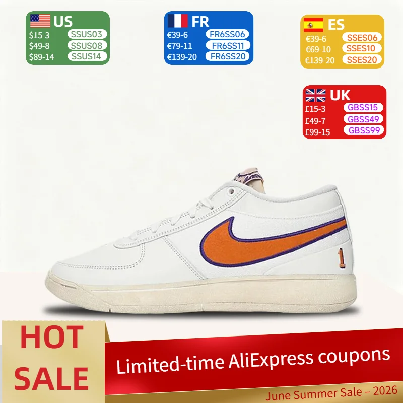 

Nike Book 1 Comfortable, Durable, Minimalist, Stylish, Versatile Mid-Top Basketball Shoes Unisex White/Orange FJ4250-106