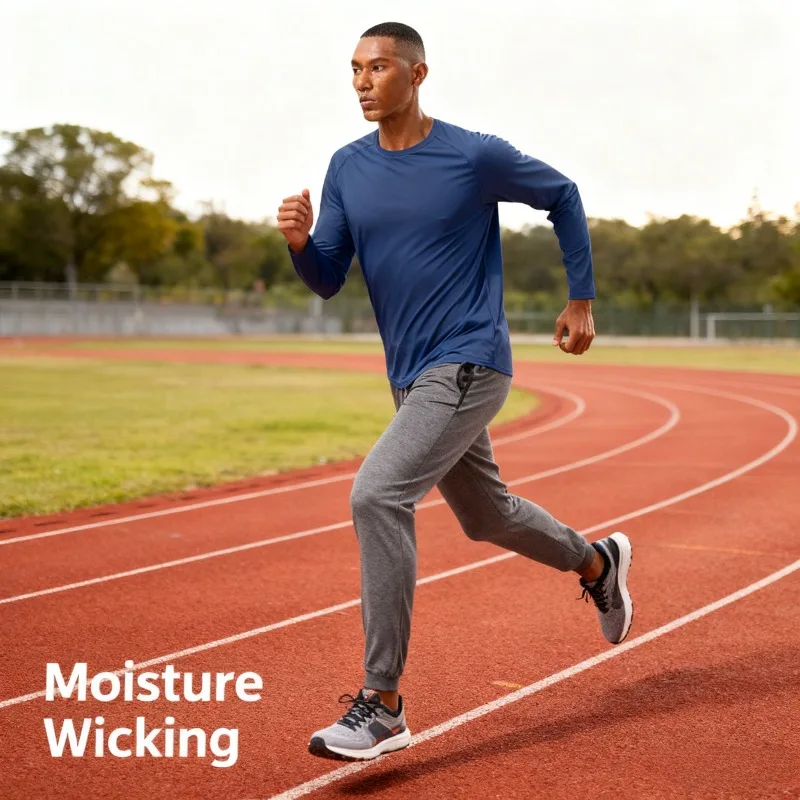 

Быстросохнущая антистатическая дышащая спортивная одежда с длинными рукавами для бега, облегающая компрессионная футболка для тренировок для мужчин