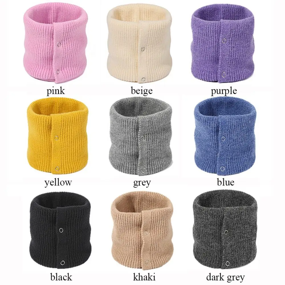 Keep Warm Knitted Neck Gaiter Casual Thickened Solid Color Neck Warmer Cold-proof Collar Men & Women