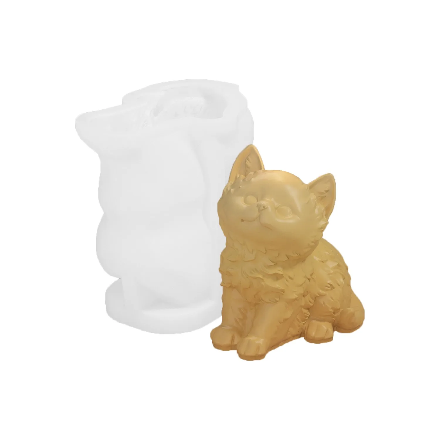 DIY 3D Cat Candle Silicone Mold Aromatherapy Gypsum Candlestick Ornament Epoxy Resin Mold Home Handicrafts Decoration Storage