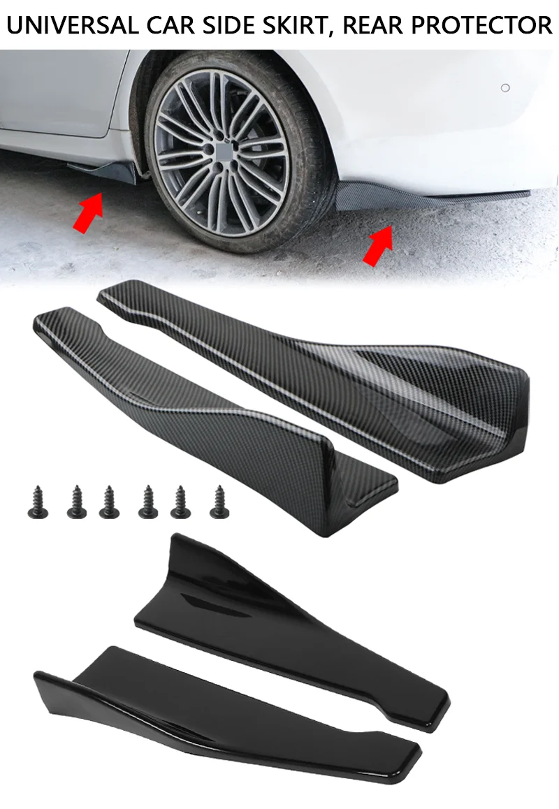 48CM Seite Rock Für Auto BMW E90 E46 F20 F30 E39 G20 Zubehör Universal Extension Protector Hinten Stoßstange spoiler Diffusor Split – Detail 1