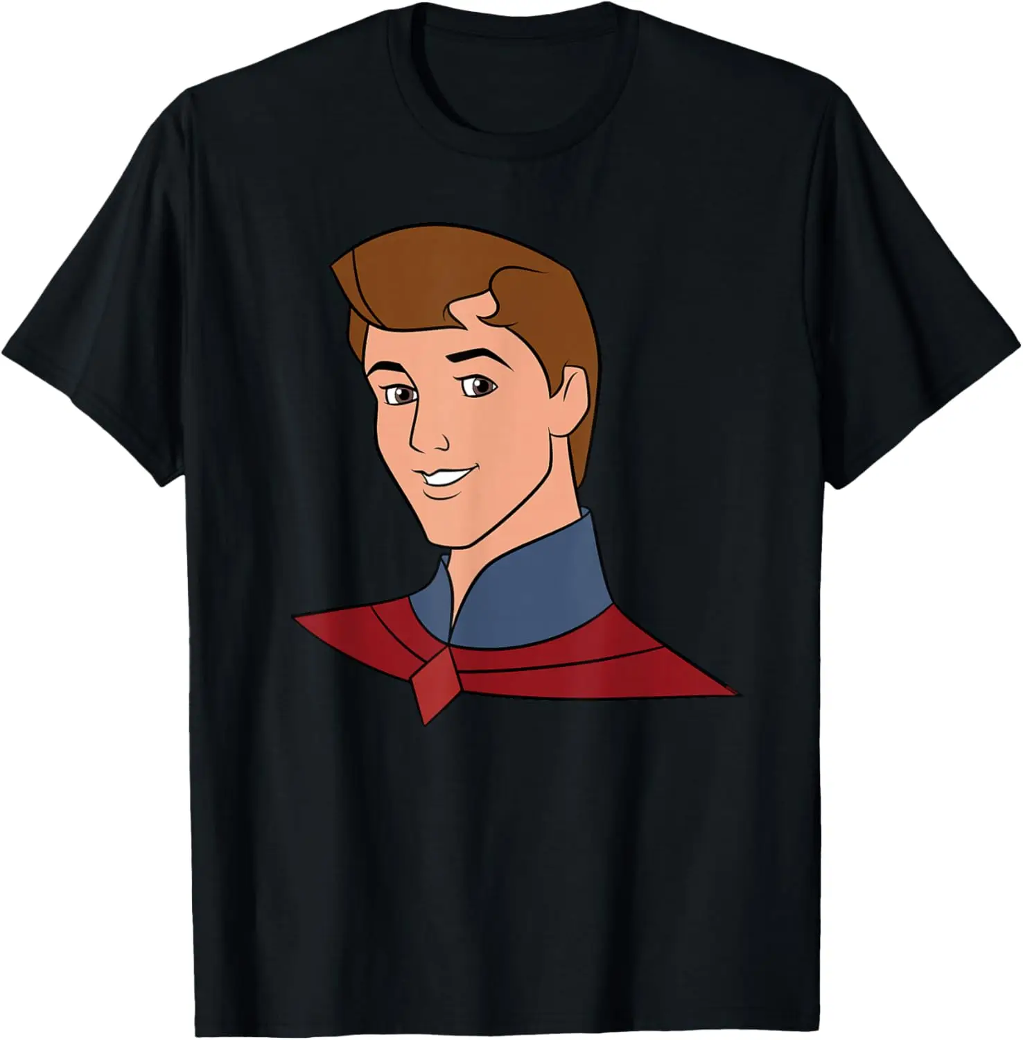 Sleeping Beauty Prince Phillip Big Face Costume T-Shirt 100% Cotton Trendy Y2K Short-Sleeve Tee – Soft, Quick-Drying, &