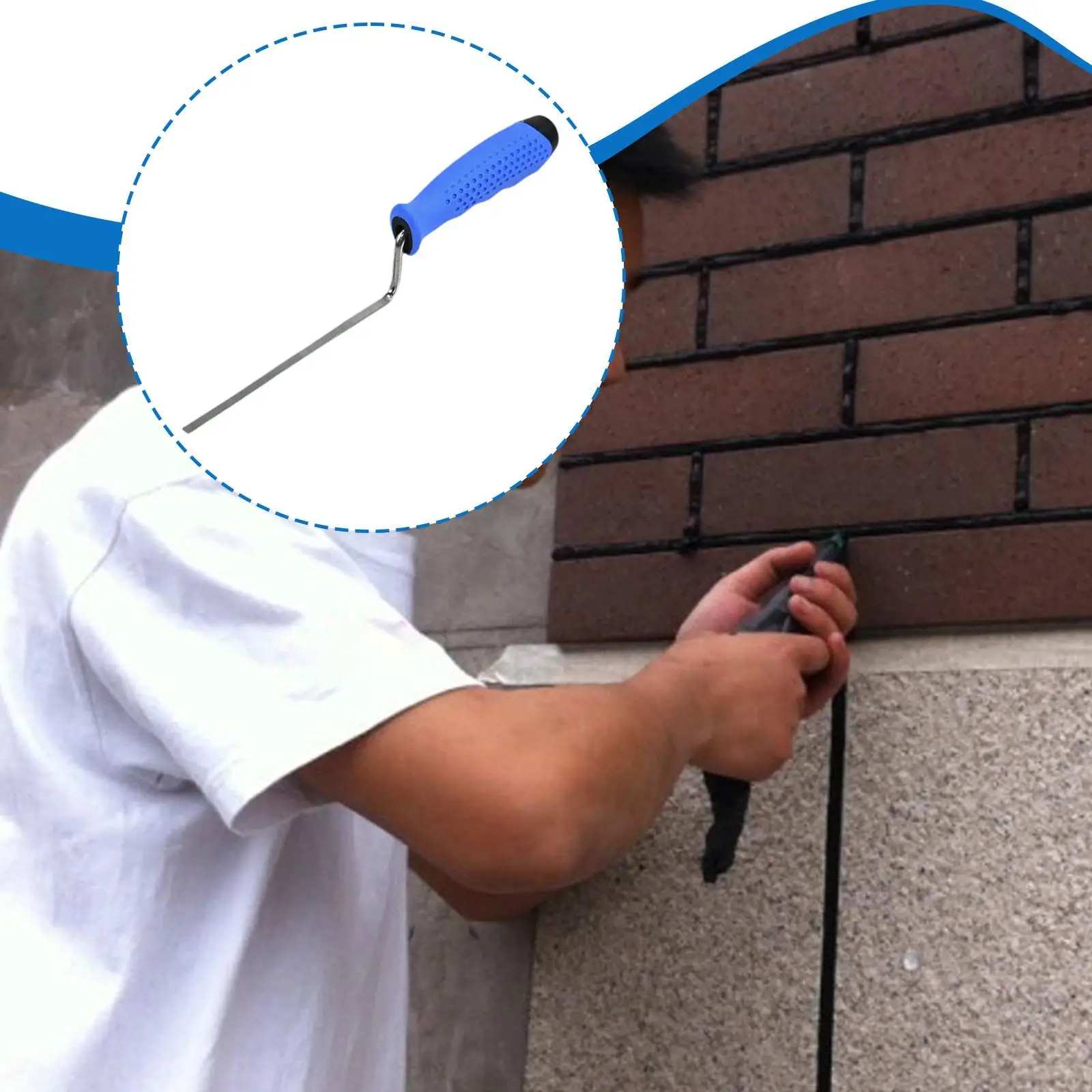 Tuck Pointer Concrete Masonry Grout Cleaning Tool Stainless Steel Tile Repair Kit for Home Maintenance