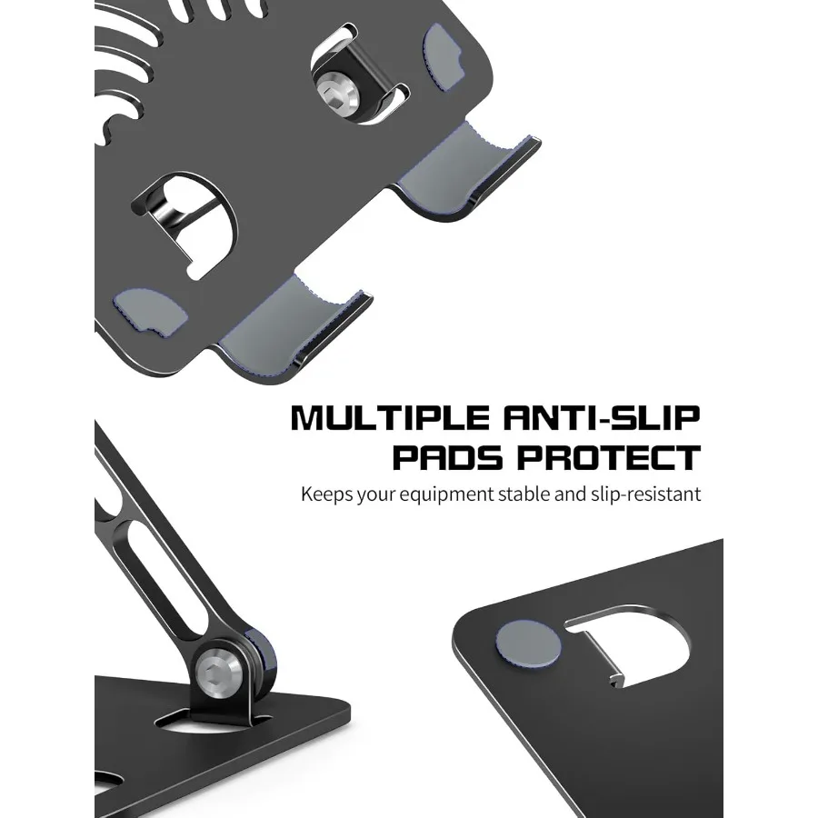 حامل تابلت قابل للتعديل للمكتب، حامل ألومنيوم ممتاز لأجهزة iPad اللوحية Kindles Switch الهواتف وجميع الأجهزة حتى 14 بوصة