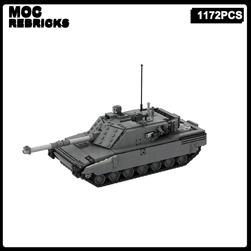 WW2 Italian Military Series Ariete Mbt Main Battle Tank MOC Building Block Armored Vehicle Model Brick Toys Children's Souvenirs