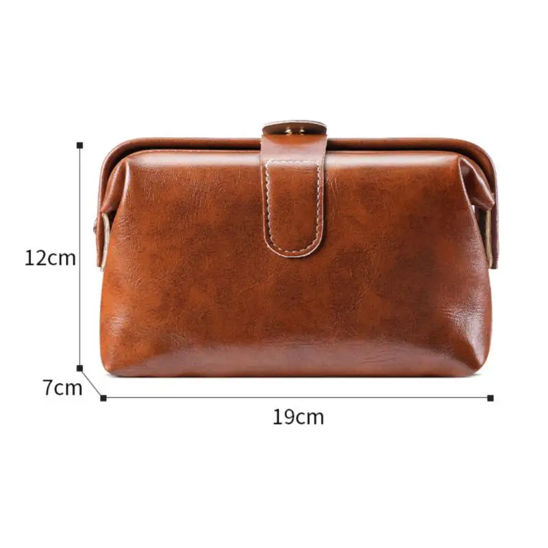 1 Stück Mädchen-Geldbörse in einfarbiger Ausführung mit Knopf, modische Vintage-Kosmetiktasche aus PU-Leder für Damen, große Kapazität, wasserdicht. – Detail 9