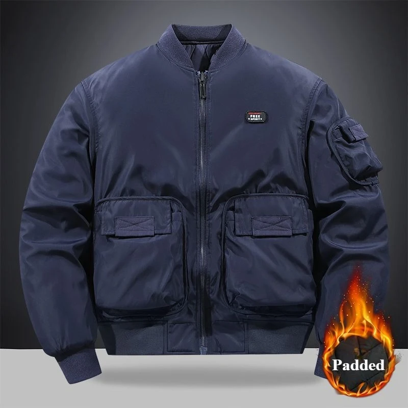 

Reversible Padded Coats for Men Thicken Winter Jackets Solid Color Bomber Jackets Vintage Men Winter Clothing Padding Outerwears