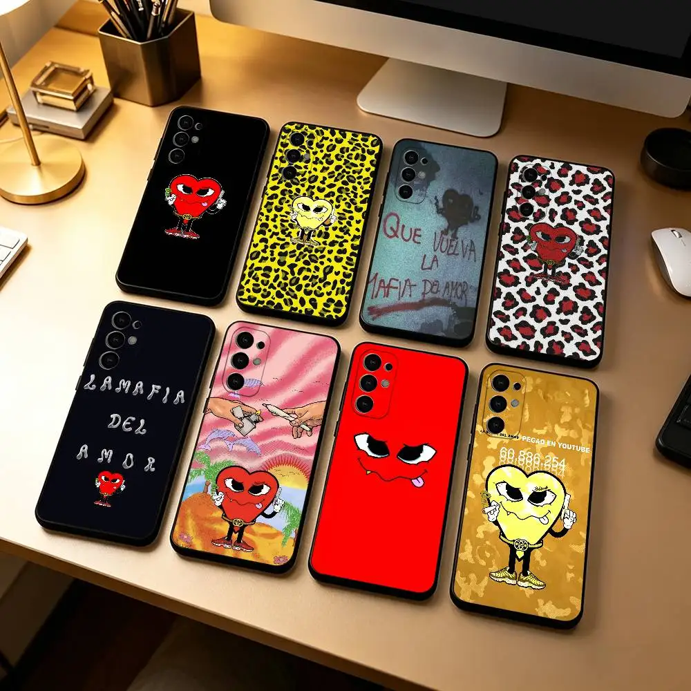Love Mafia L-La M-afia Del Amor Phone Case For Samsung S25,S24,S21,S22,S23,S30,Ultra,S20,Plus,Fe,Lite,Note,10,Black Cover