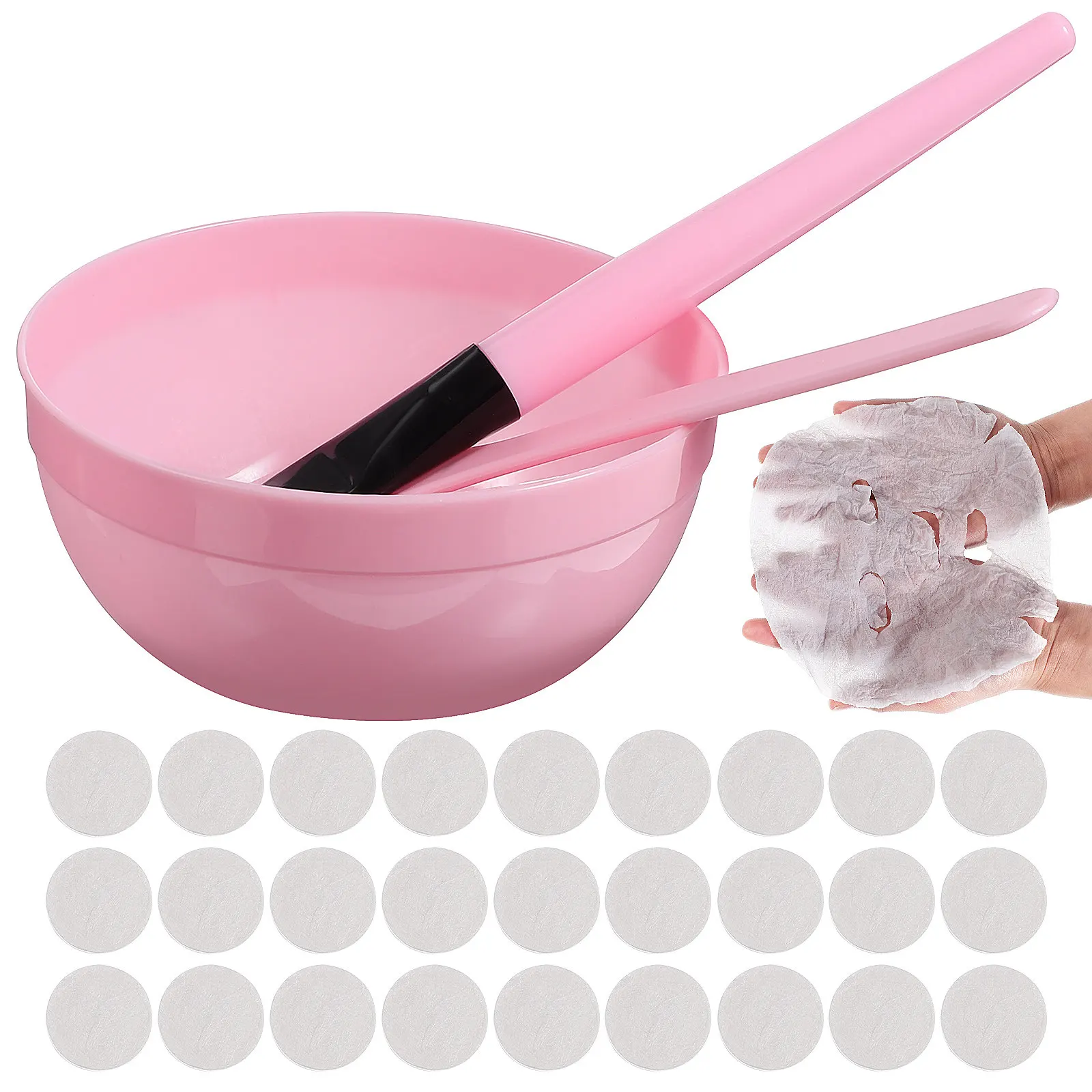 Skin Care Tools Cotton Brush DIY Facial Kit Compressed Mask Face Tool Bowl Gentle Application Reusable Washable Set Home Use