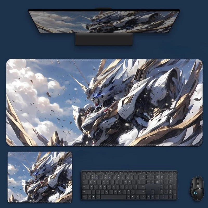 Boys Office Leather Mouse Pad Oversized Mecha Gaming Computer Keyboard Pad Boys Gundam Non-slip Multi-size Convenient Mouse Pad