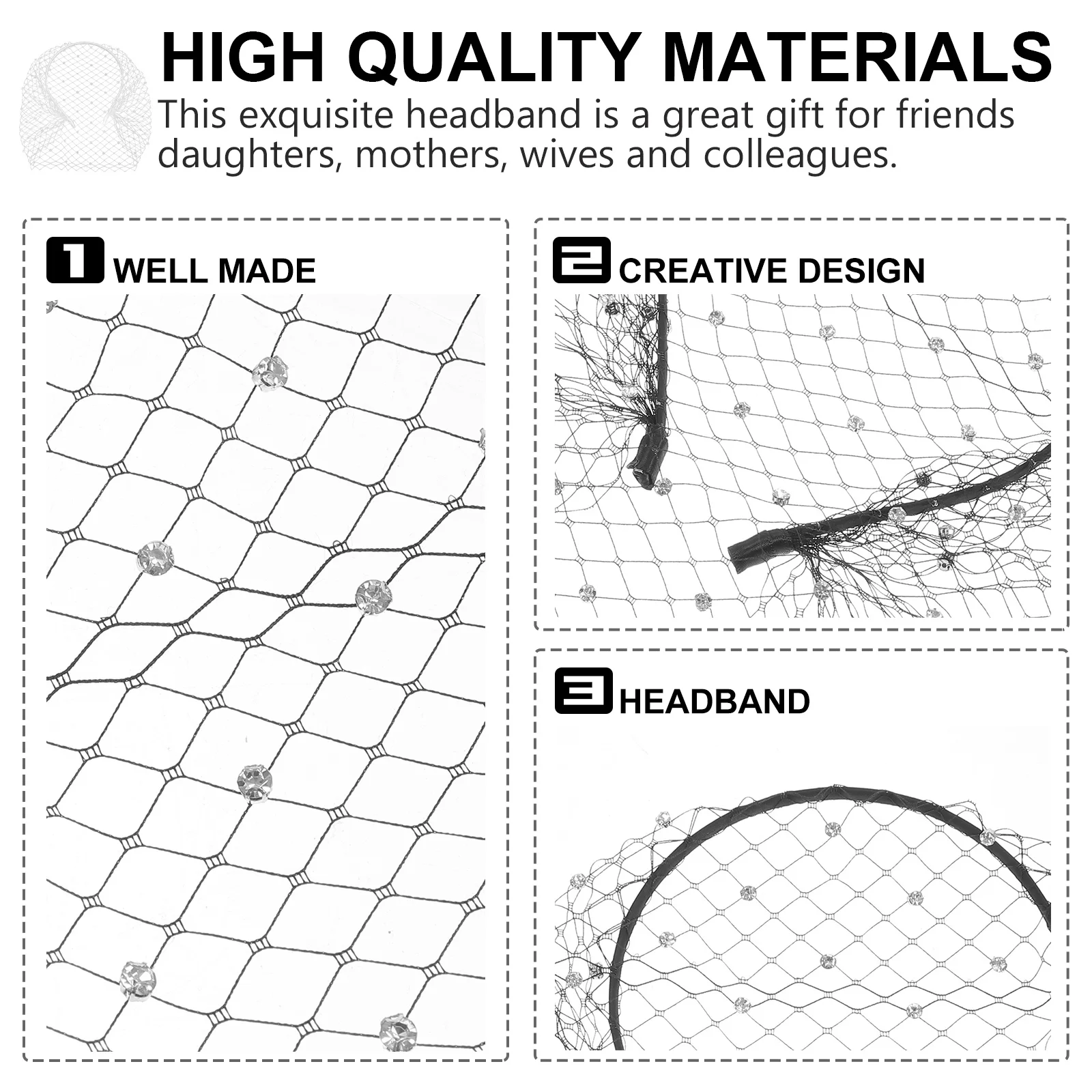 1pc Rhinestone Veil Hair Band Elegant Bridal Wedding Party Headwear Girl Mesh Headdress Sparkling Woman Hair Accessory