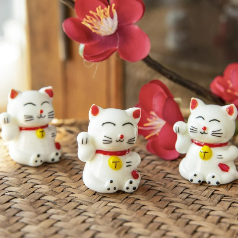

Creative Glass Lucky Cat Miniature Figurine Cartoon Kitten Cats Animal Landscape Living Room Small Decoration Home Decoration