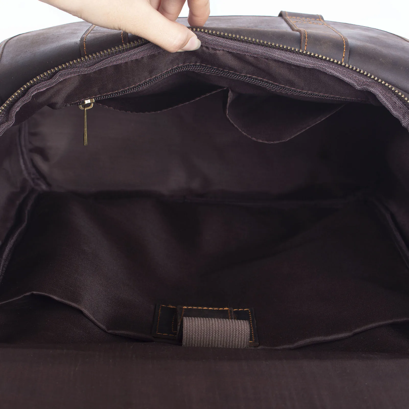 Vintage Echtleder Herrenrucksack Große Kapazität Top-Grain Leder Laptop-Umhängetasche Crazy Horse Tasche Mode für Männer – Detail 20