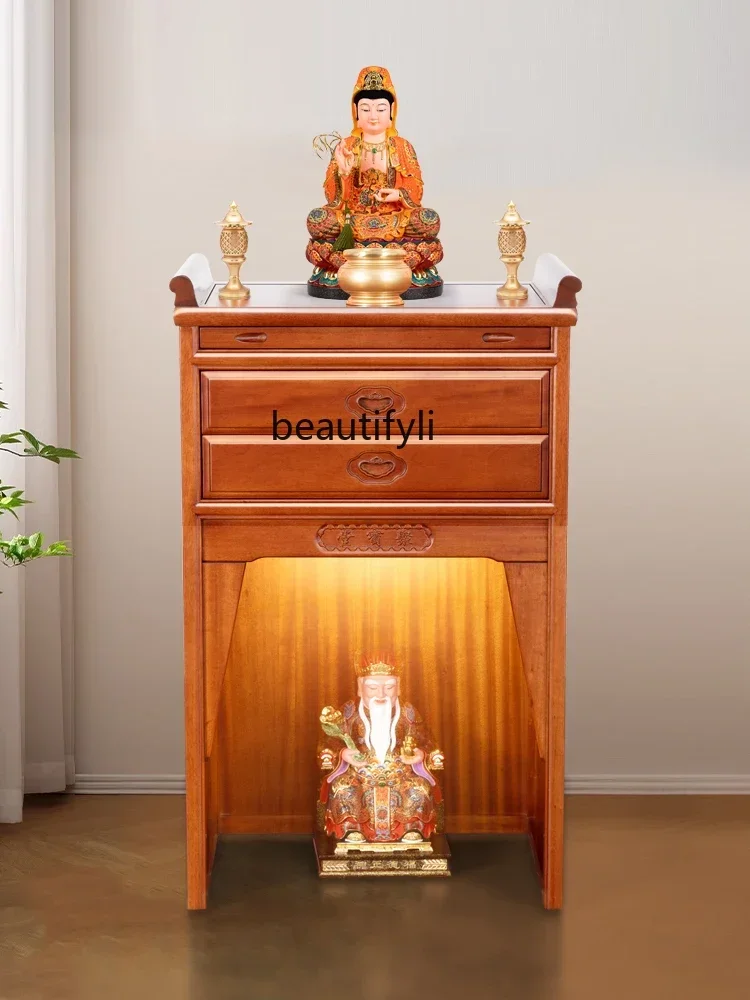 

God of Wealth Cabinet Altar Cabinet 68 Landlord Cabinet Solid Wood Altar Incense Burner Table Household Buddha Shrine