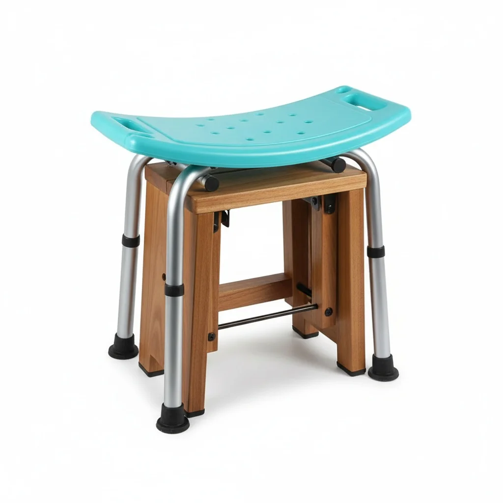 

Acacia Wood Toilet Stool, Foldable Collapsible Poop Stool, Non-Slip Squatty Step Stool, Heavy Duty Bathroom Footrest Bench