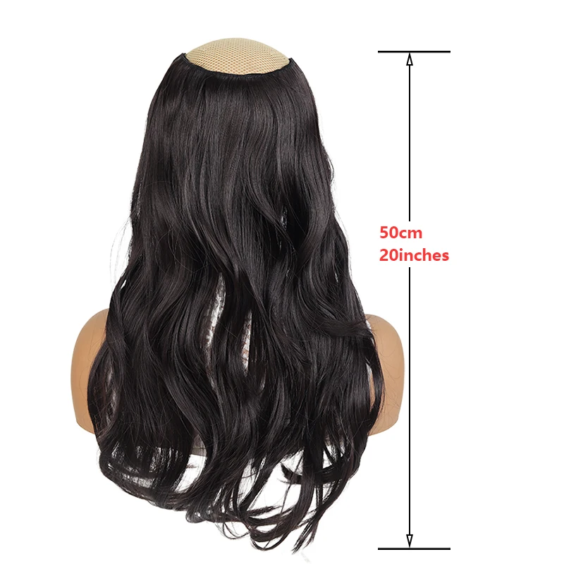 Extensiones de cabello ondulado de aspecto natural, sintéticas, de una pieza, para volumen y longitud, fáciles de usar 5