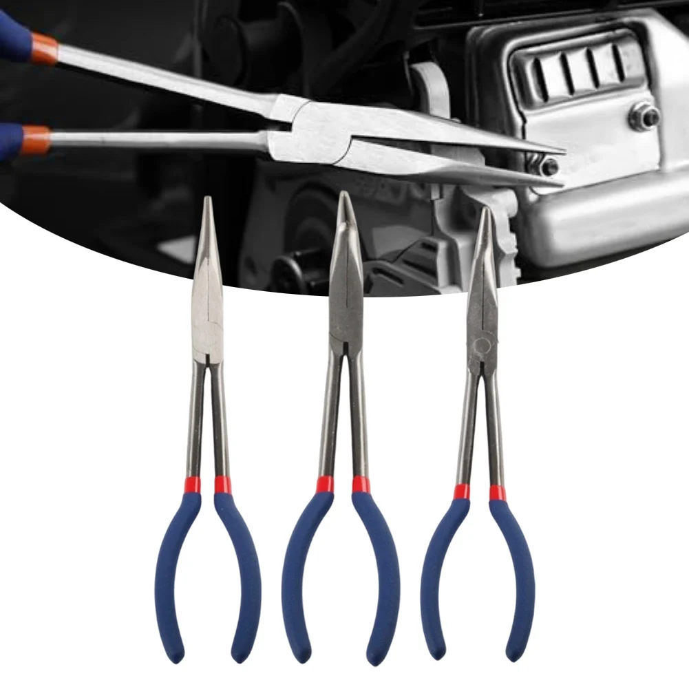 

Sale Newest High Quality Long Reach Pliers 11 Inches Straight Long Needle Nose Pliers For Narrow Spaces Car Accessories