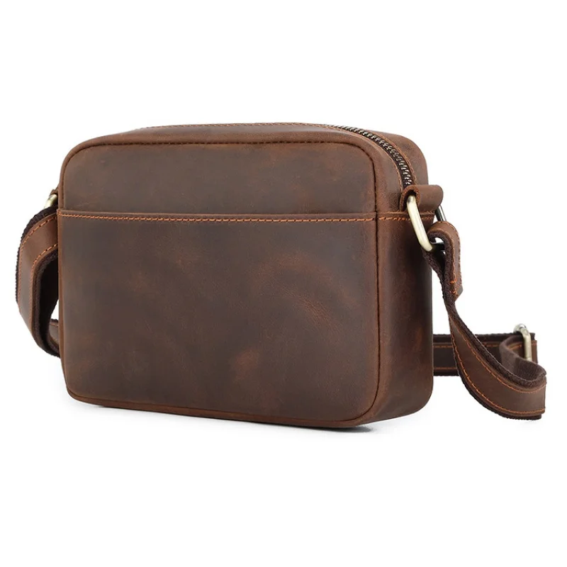 Vintage Koeienhuid Heren Schoudertas Echt Lederen Eenvoudige Crossbody Tas Casual Messenger Bag Business Man Handtas