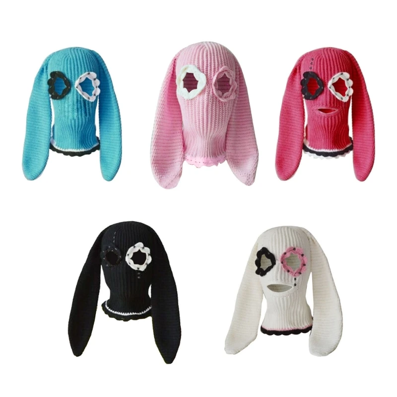 

BunnyBalaclavas funny Balaclavas Rabbit Ears Balaclavas Long BunnyEar Hooded Hat