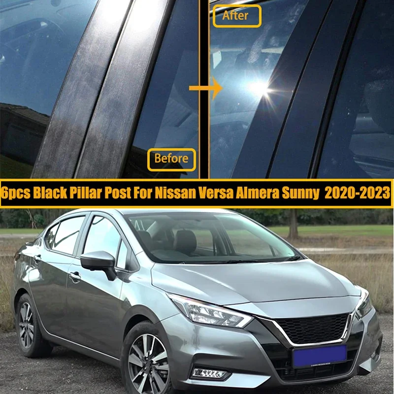 Car Pillar Posts Door Window Decoration Stickers Trims Cover for Nissan Sunny Almera Versa 2020 2021 2022 2023 Auto Styling